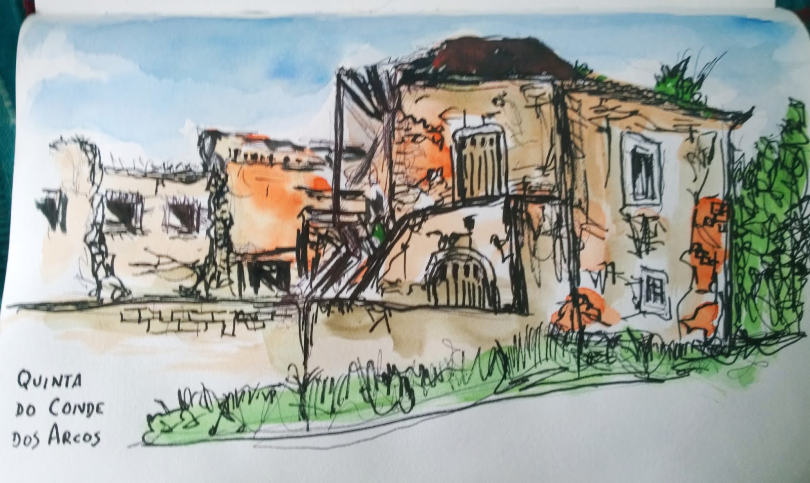 Urban Sketchers Portugal Quinta do Conde dos Arcos
