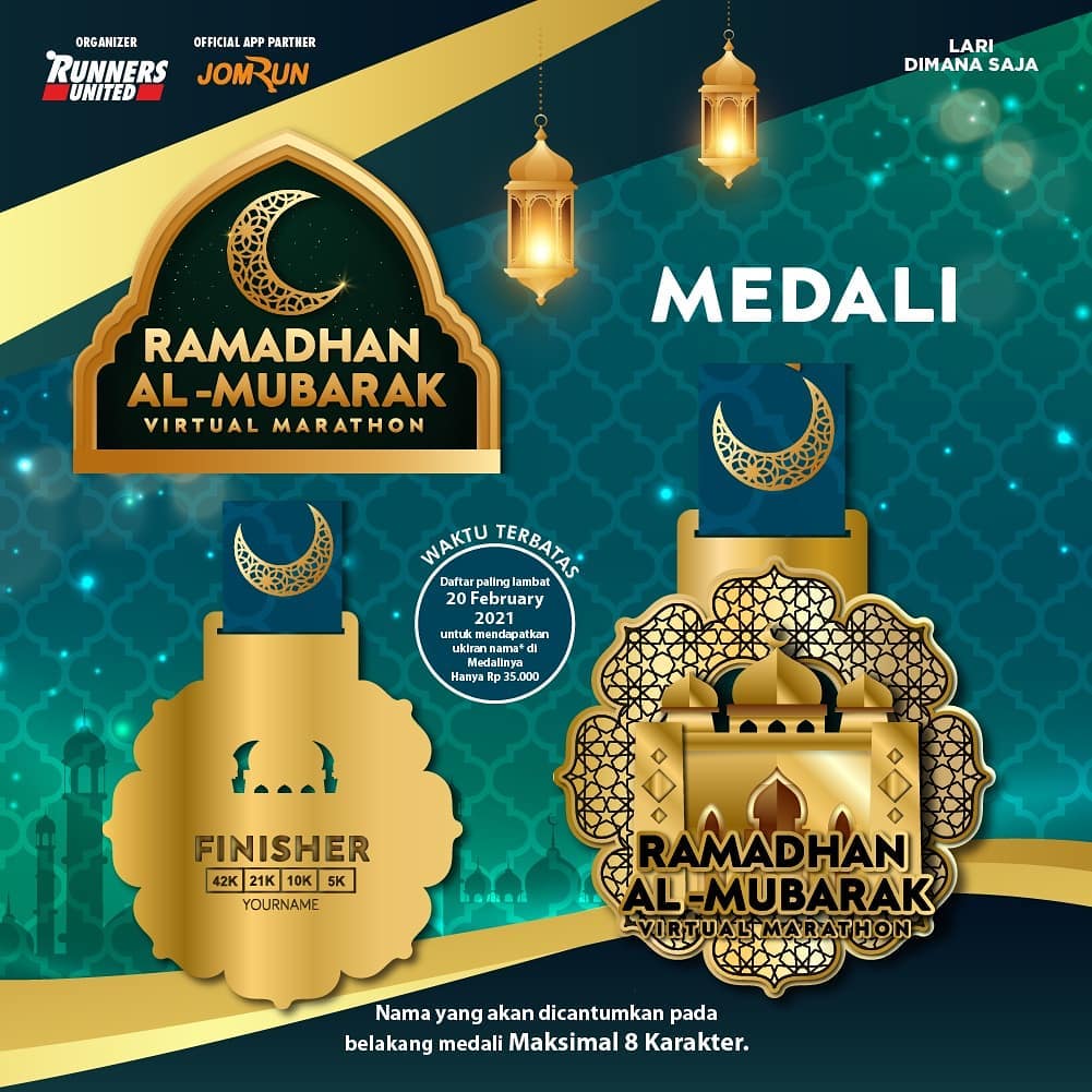 Medali 🔍 Ramadhan Al-Mubarak Virtual Marathon • 2021 Medali 🏅 Ramadhan Al-Mubarak Virtual Marathon • 2021