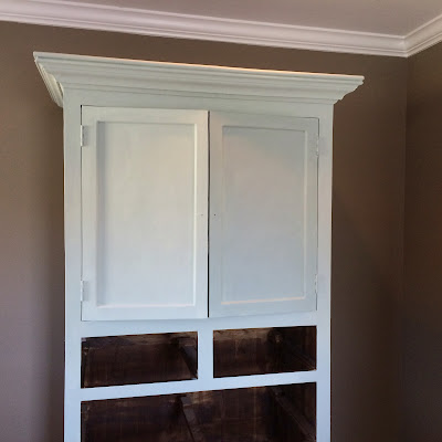 Armoire finished in Annie Sloan Duck Egg Blue and Old White | The Lowcountry Lady