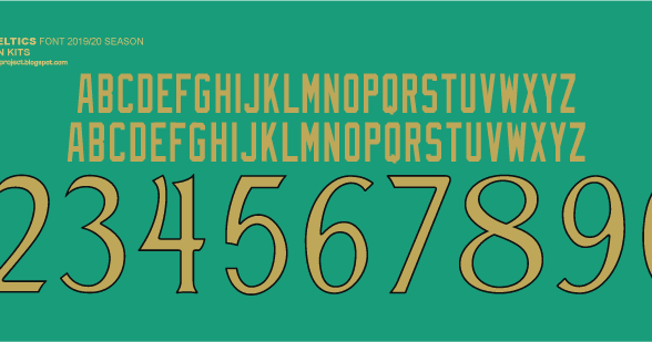 boston celtics number font