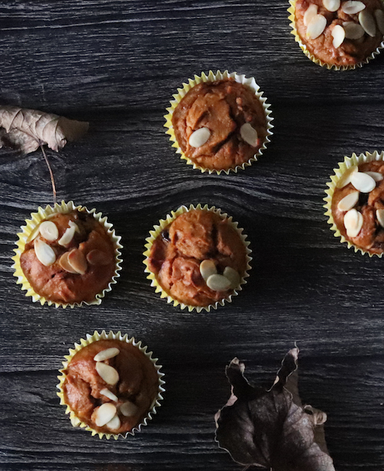 Pumpkin and almond muffins