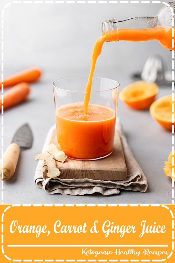 Fresh orange, carrot and ginger juice is the perfect drink to start your day. With only 3 ingredients this homemade juice is tasty and immune boosting!