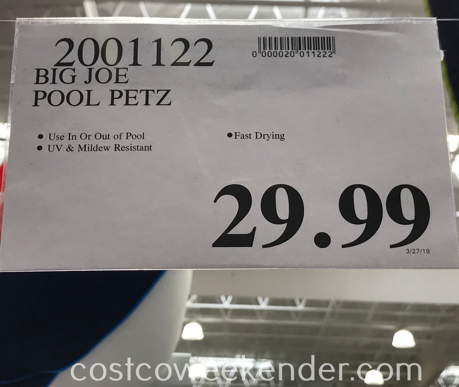 Big Joe Pool Petz Costco Weekender