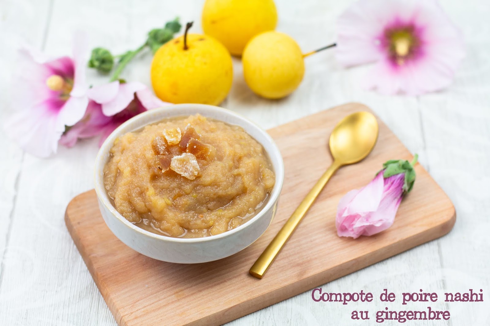 Compote de poire nashi au gingembre frais