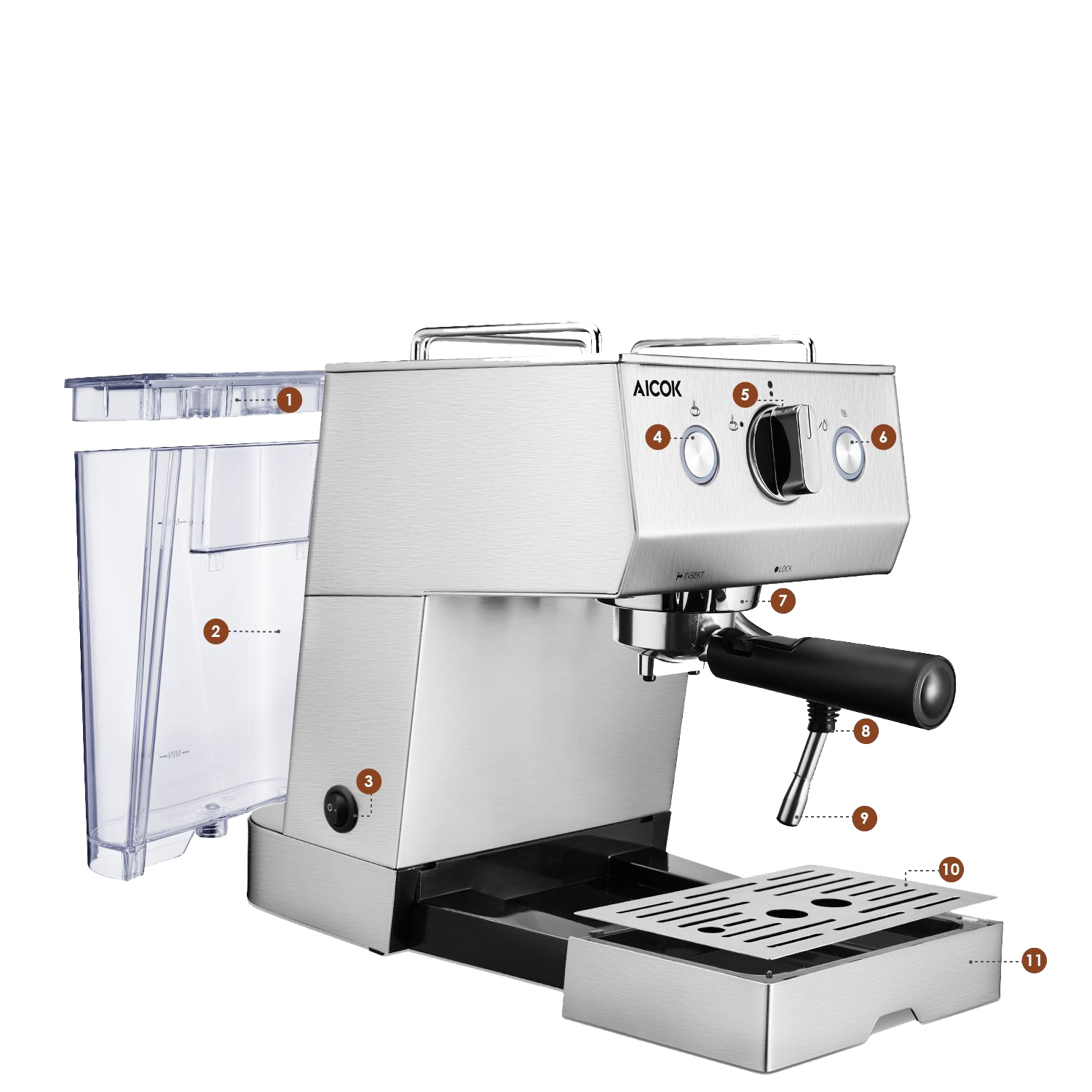 Macchina Caffe Espresso Aicok