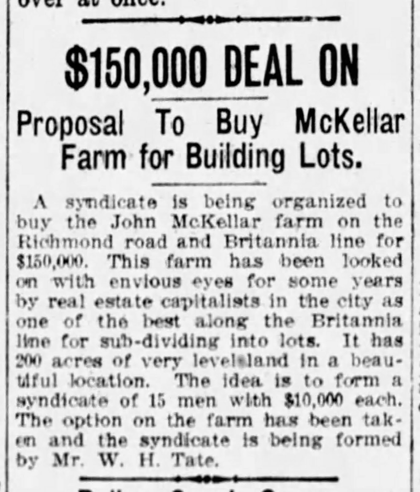 The Kitchissippi Museum The McKellar Golf Course Part One (McKellar