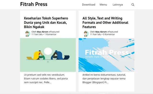 Fitrah Press Responsive Blogger Template Free Download