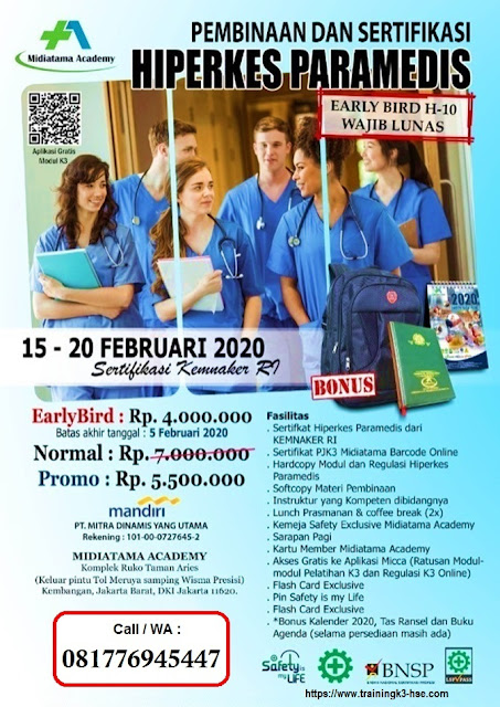 Hiperkes Paramedis tgl.15-20 Februari 2020 di Jakarta
