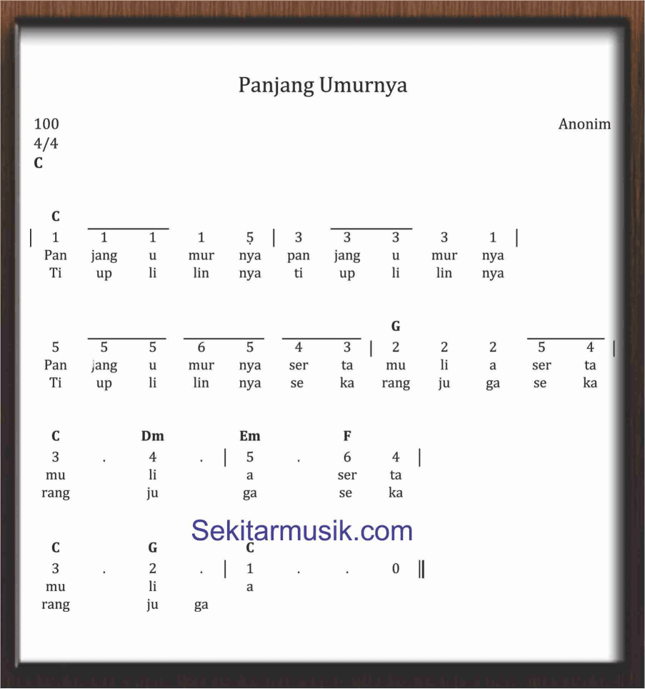 tangga nada lagu anak sekolah minggu - Theresa Hunter