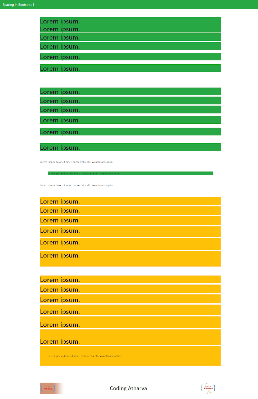 7 Program to show Margin and Padding in BootStrap Coding Atharva