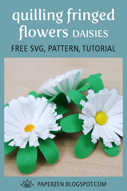 Quilling Fringed Flower Daisies Free Pattern and Tutorial