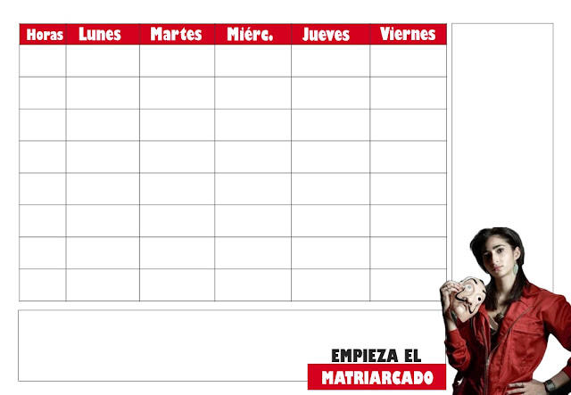 horario, etiquetas, descargar, gratis, la casa de papel