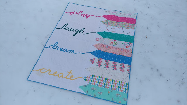 Crayon quilt tutorial with bias tape words