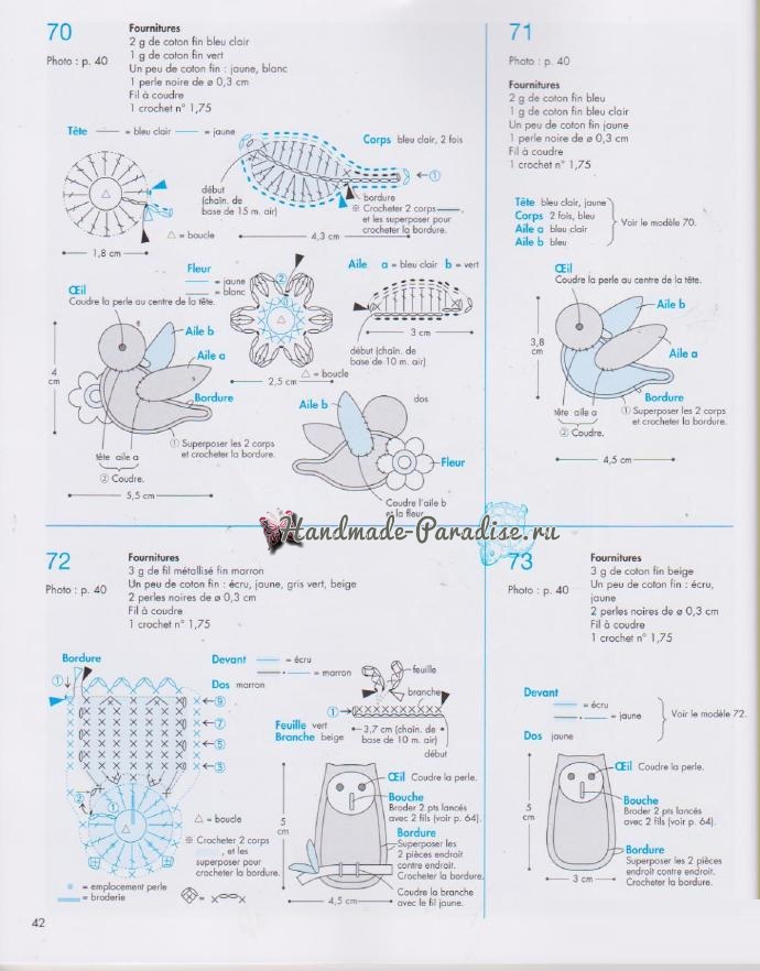 Схемы вязания птичек амигуруми (3)