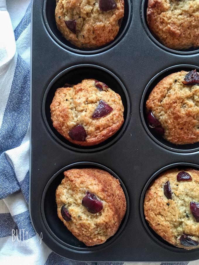 Banana Cherry Eggless Muffins