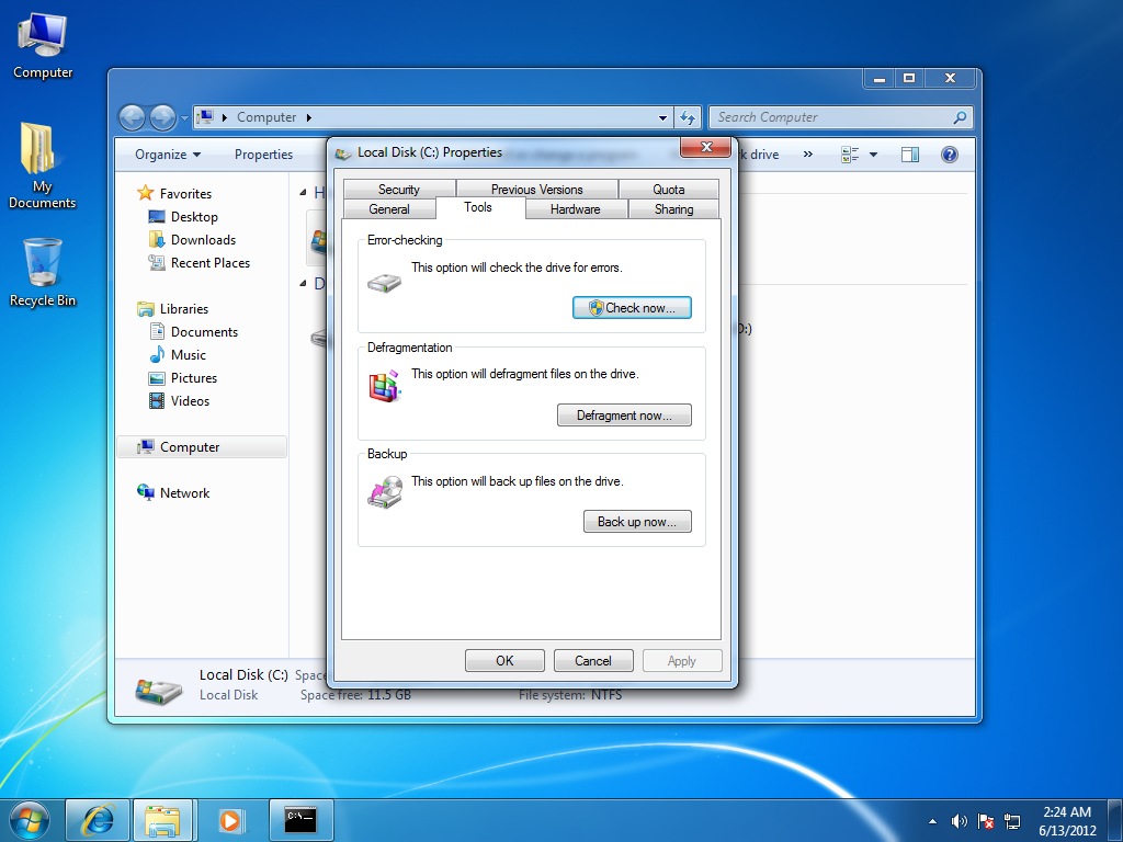 Windows 7 Lesson Perform Hard Disk Scan Windows 7