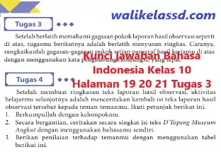 Kunci Jawaban Bahasa Indonesia Kelas 10 Halaman 19 20 21 Tugas 3 Dan Tugas 4 Wali Kelas Sd