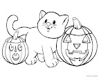 Halloween Kitty Coloring Page