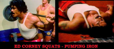 ED CORNEY performing his HEAVY SQUATS -  legendary scene from PUMPING IRON BUILT- Instructional Double DVD - Robby's philosophy on bodybuilding,  training and healthy lifestyle, and his old-school workout approach  ▶ www.robbyrobinson.net/dvd_built.php