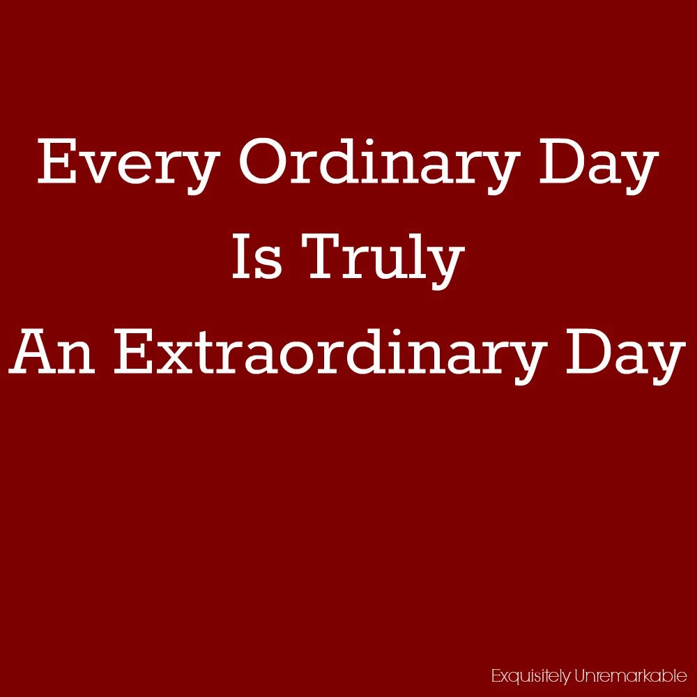 Every Ordinary Day Is An Extraordinary Day