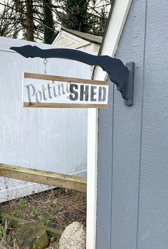 Two sided garden shed sign for the garden