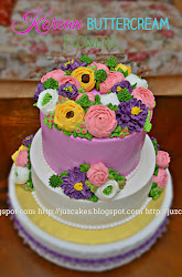 buttercream korean flowers cake kek bertemakan kahwin tingkat