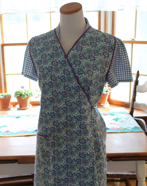 1940s wrap apron dress war time apron