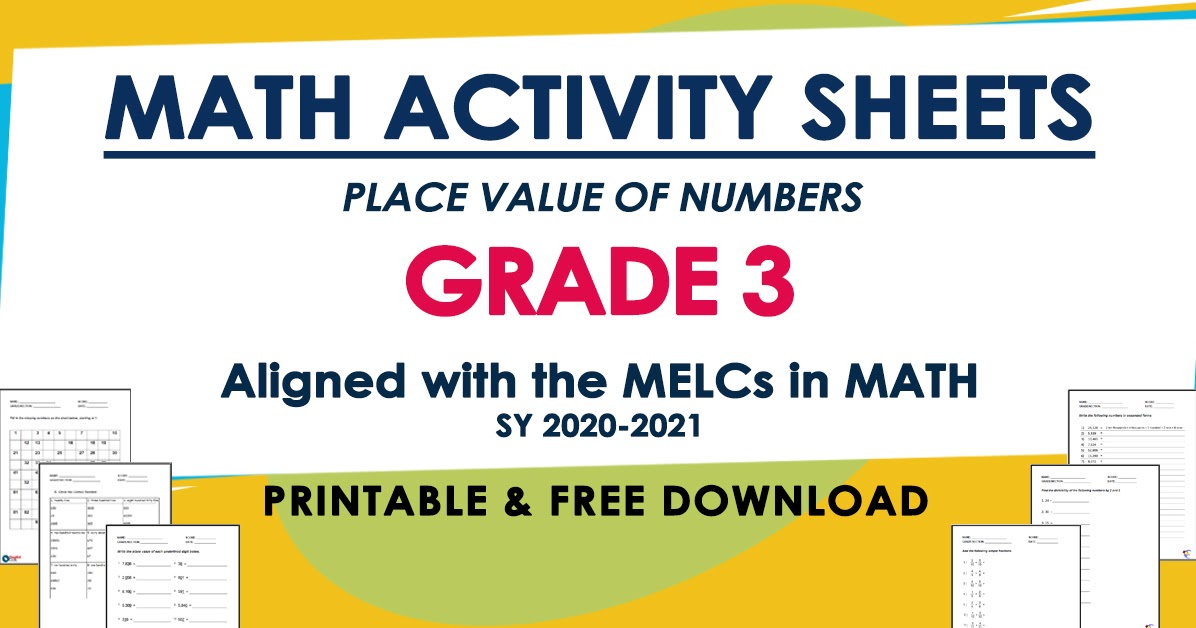 MATH ACTIVITY SHEET for GRADE 3 (Based on MELCs) Free Download - DepEd