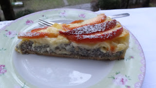 Tarta cu mac crema de vanilie si mere