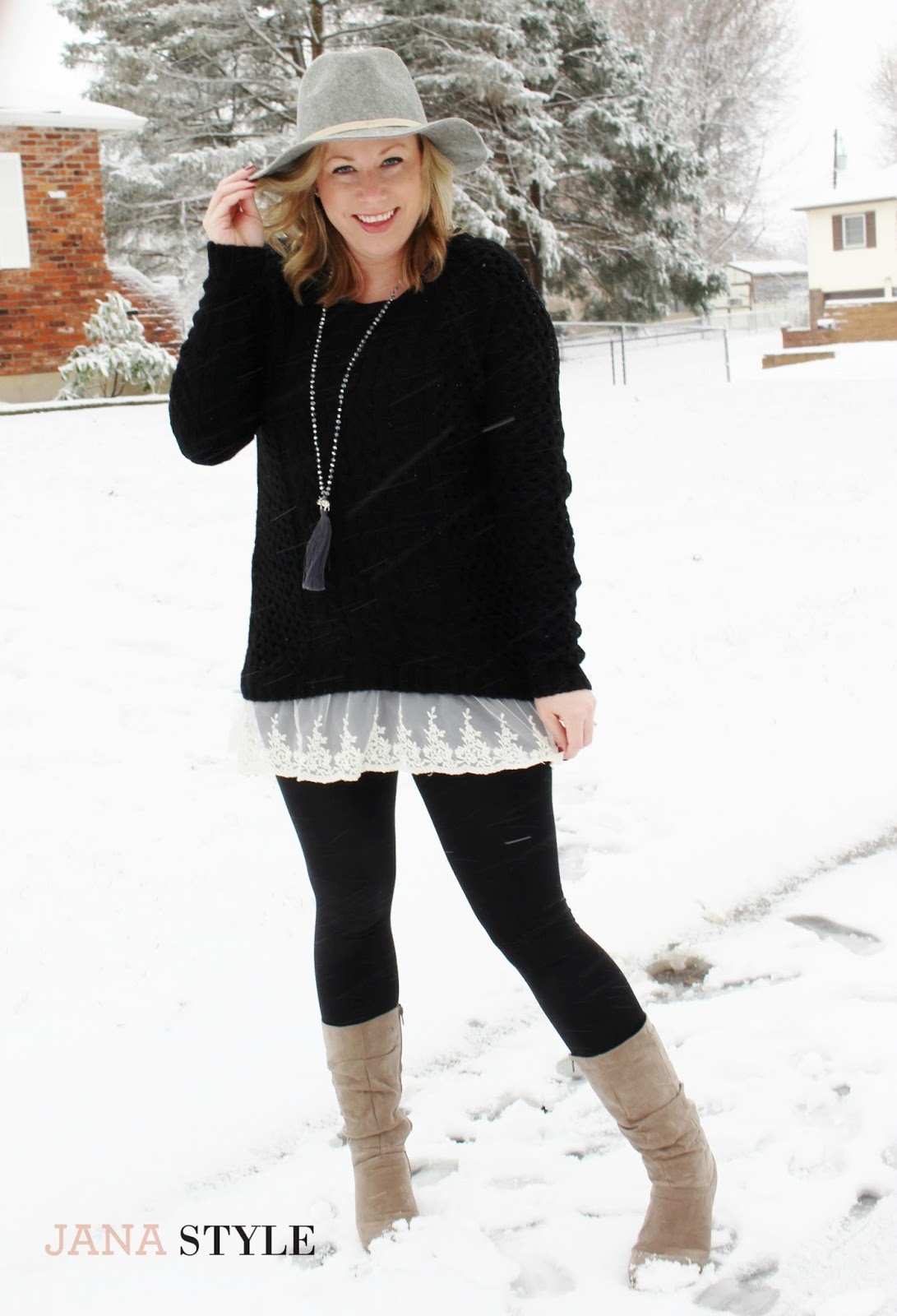 Winter Style | Lace Sweater Love | JANA STYLE® | A Fashion + Style Blog