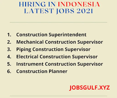 HIRING IN INDONESIA LATEST JOBS 2021