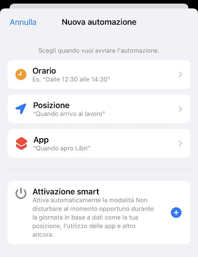 Automazioni Non Disturbare iOS 15