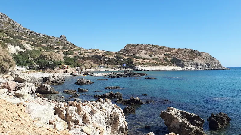 Rocky coastline north of Stegna