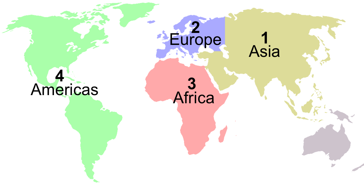 Карта регионов мира