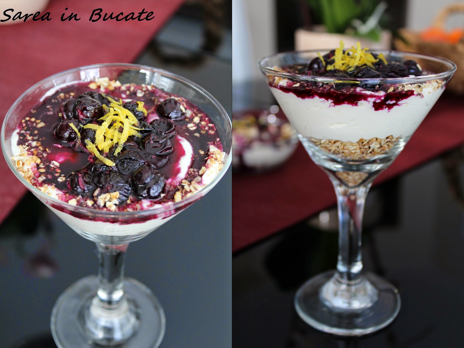 Cheesecake la pahar cu lime si afine / Blueberry and lime cheesecake