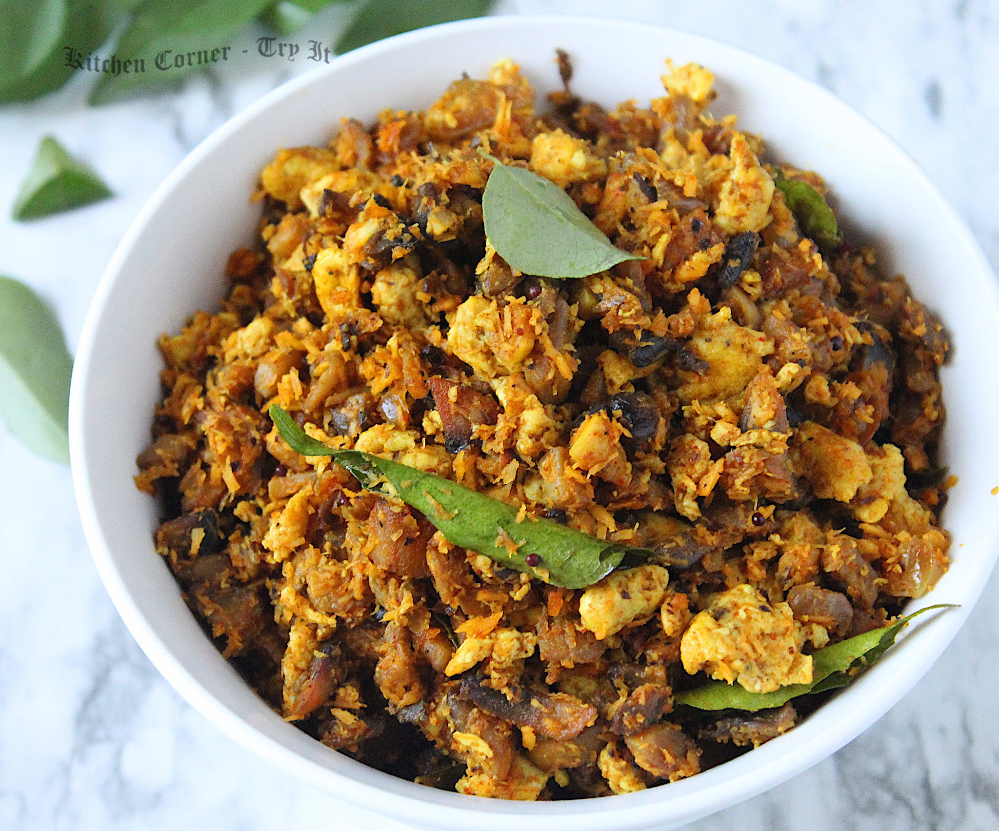 Mushroom Egg Thoran Kerala Style Egg and Mushroom with Coconut