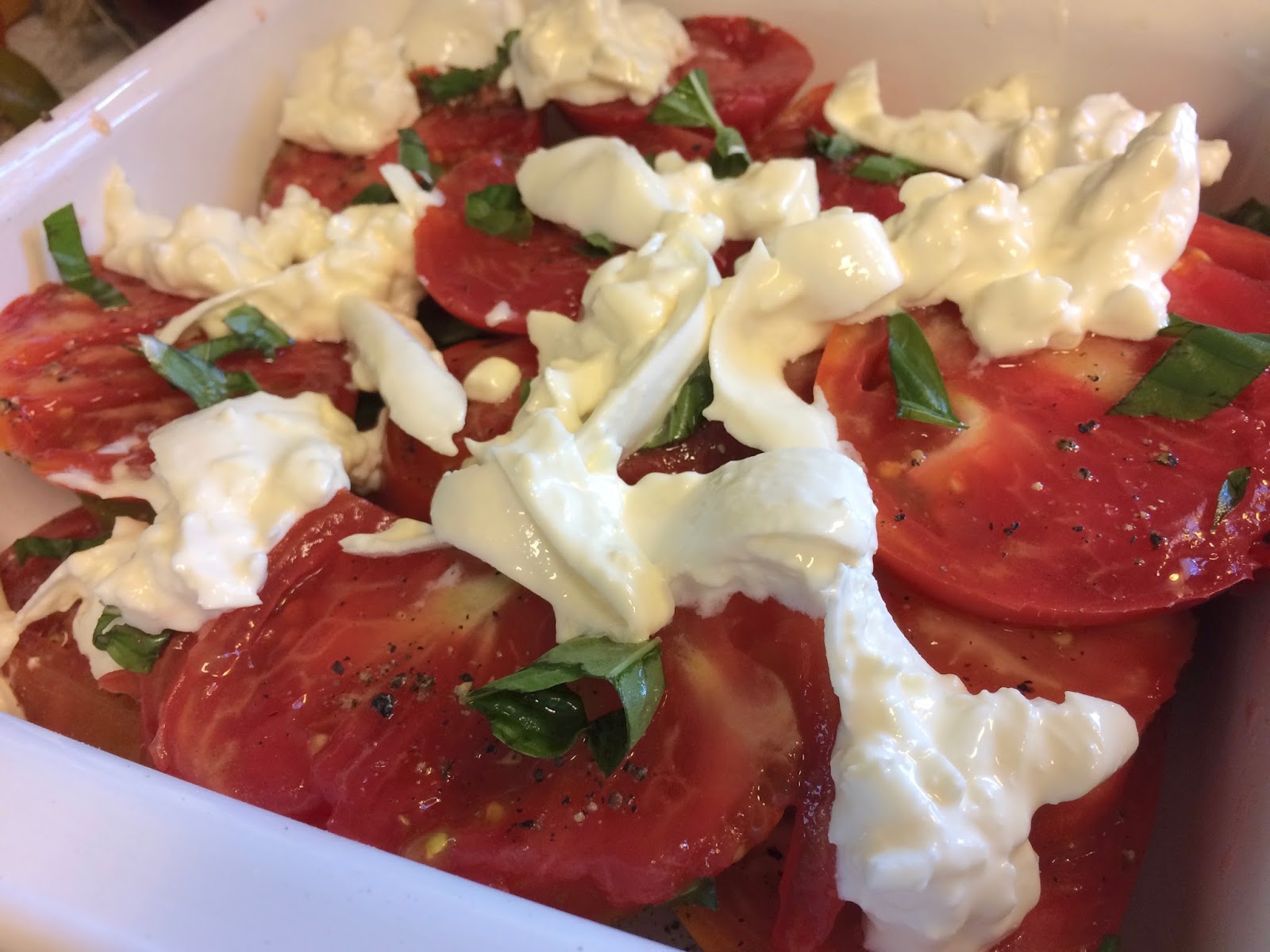 Marinated Red Brandywine Tomatoes with Burrata Recipe