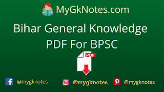 Bihar General Knowledge PDF For BPSC