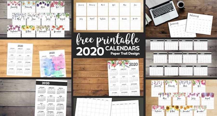 Calendario 2020 imprimible gratis