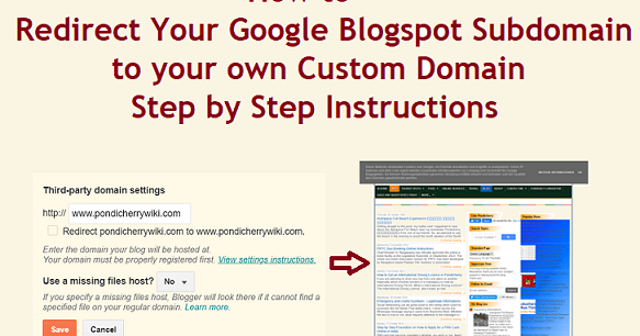 Redirect Your Google Blogspot Subdomain to Custom Domain