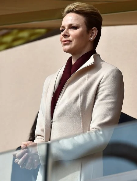 Princess Charlene, Princess Gabriela and Prince Albert II of Monaco attend the 7th Sainte Devote Rugby Tournament at the Louis II Stadium