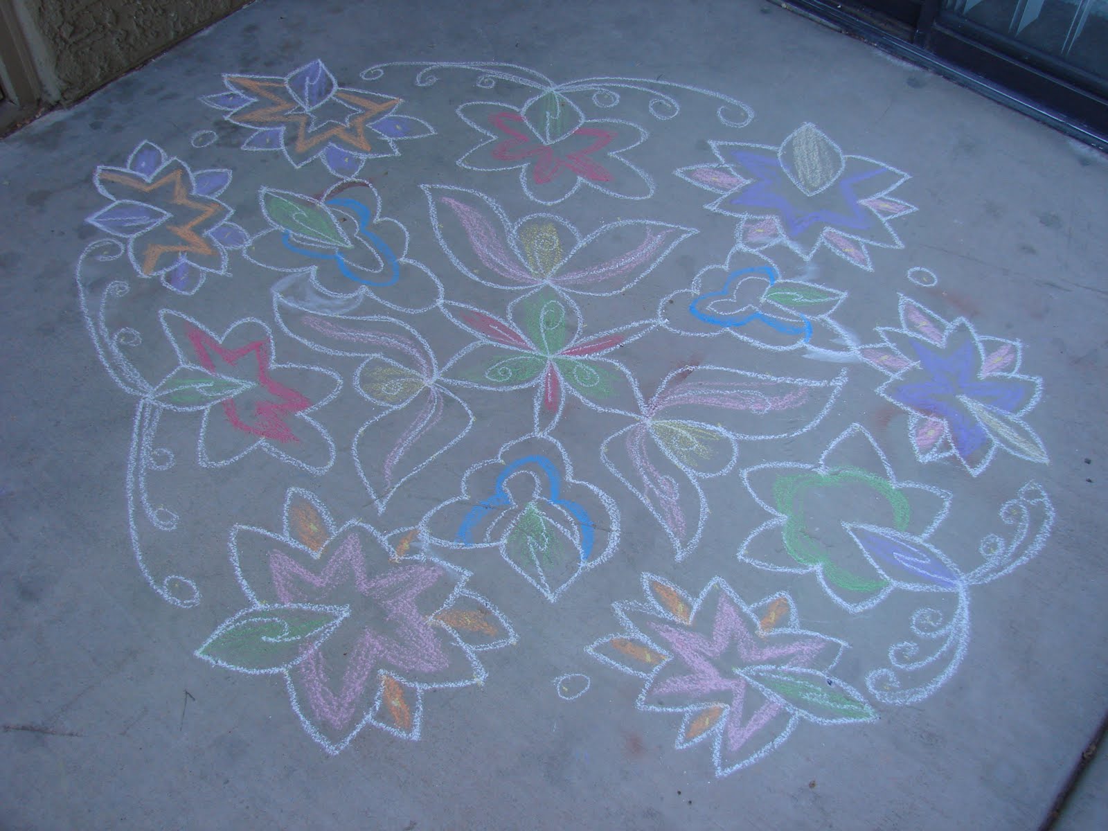 Colorful Kalai Kolams new year flower kolam