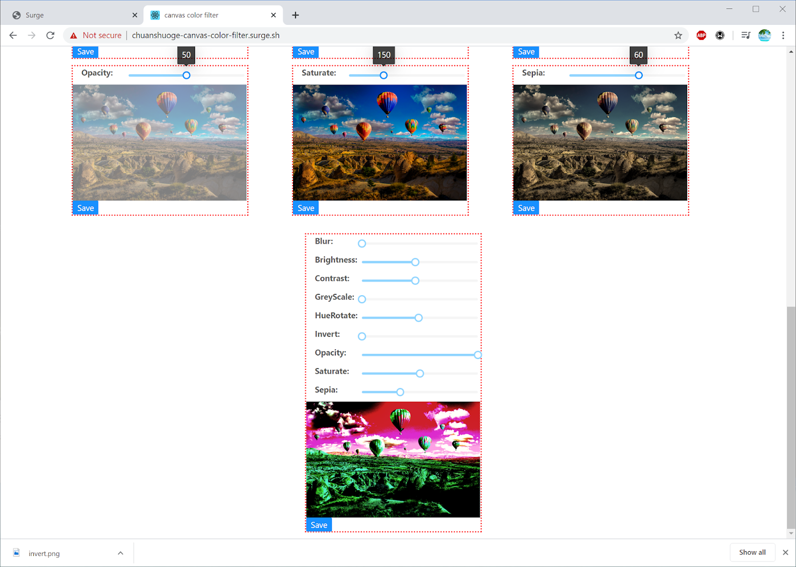 Chuanshuoge react canvas color filter