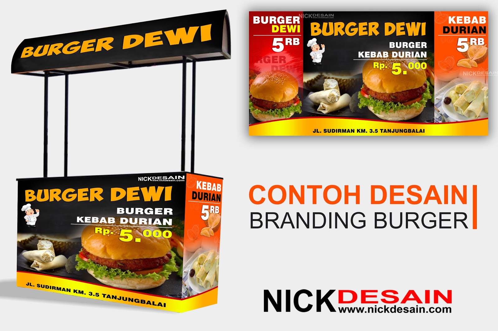 Contoh Branding Booth Burger 2 Jasa cetak dan Desain Contoh Branding Booth Burger 2 Jasa cetak dan Desain