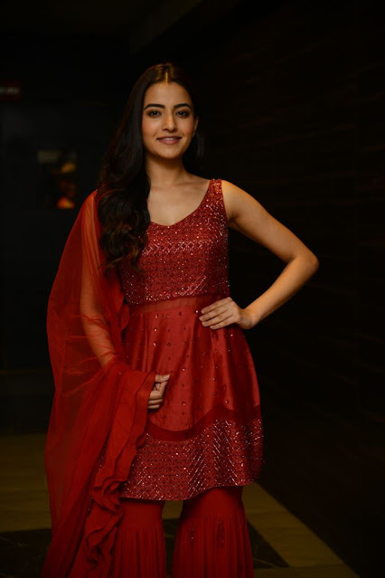 Beautiful Actress Rukshar Dhillon Cute Pics In Red Dress 17