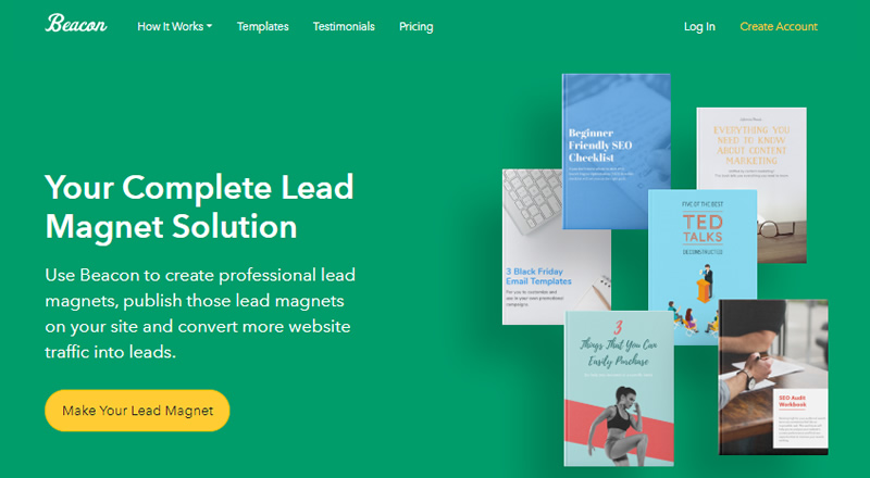 Use Beacon to create beautiful lead magnets Use Beaconn to beautiful lead magnets
