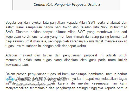 Contoh Kata Pengantar Proposal Usaha Contoh Kata Pengantar