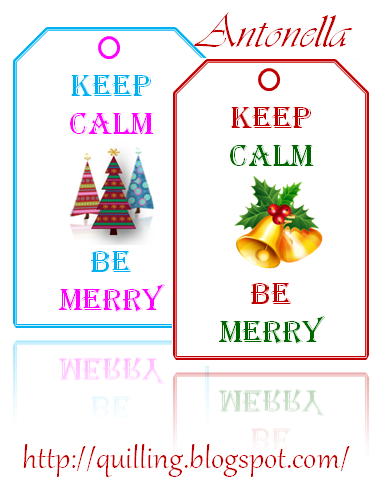 12 Days of Christmas Free Keep Calm Be Merry Gift Tags from Antonella at www.quilling.blogspot.com #free #printable #Christmas