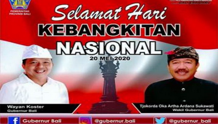 Pemprov Bali Mengucapkan Selamat Hari Kebangkitan Nasional
