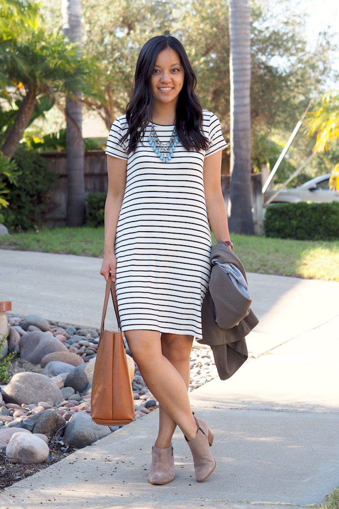 summer dress and ankle boots